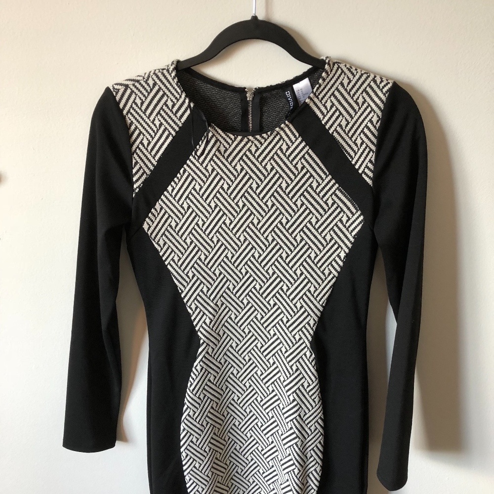 Black and White Bodycon Dress